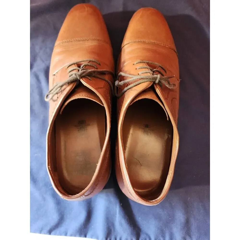 Johnston & Murphy Waterproof Brown Oxford Toe Cap Dress Shoes Size 12m